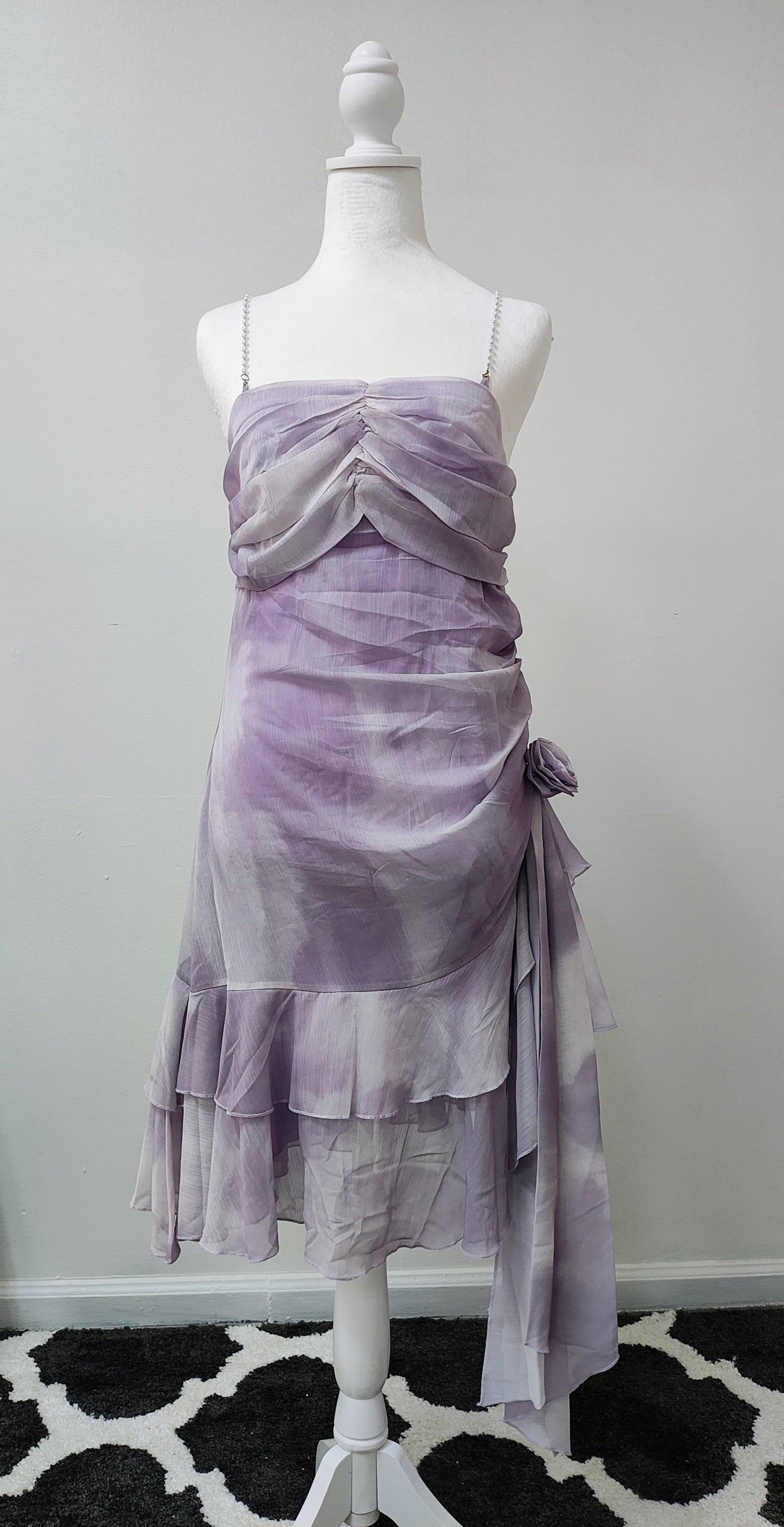 Lilac pearl prom dress