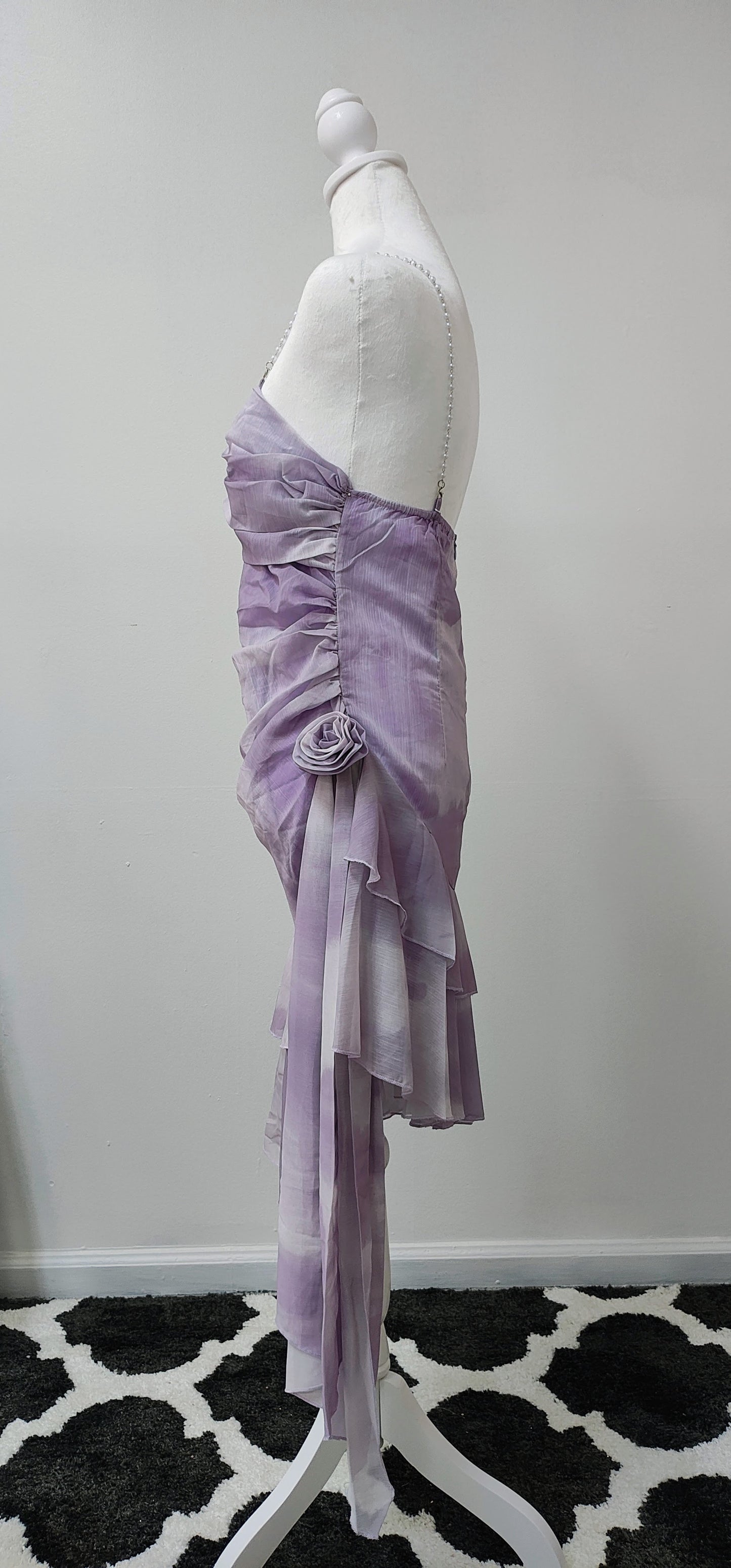 Lilac pearl prom dress