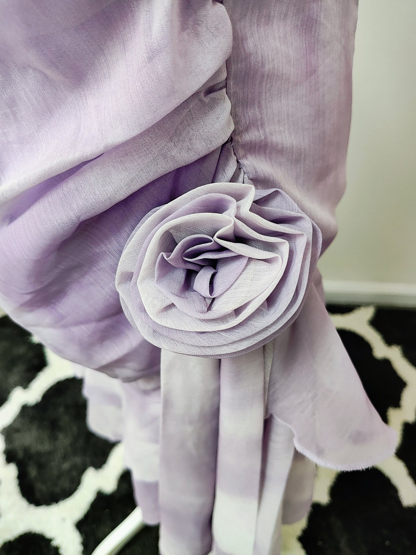 Lilac pearl prom dress