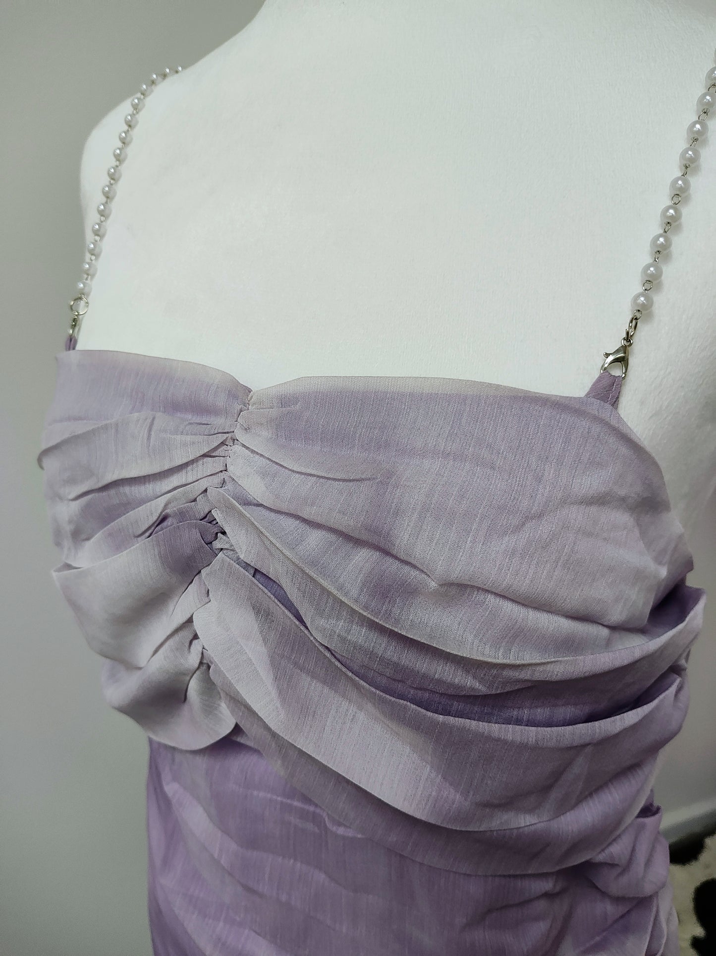 Lilac pearl prom dress