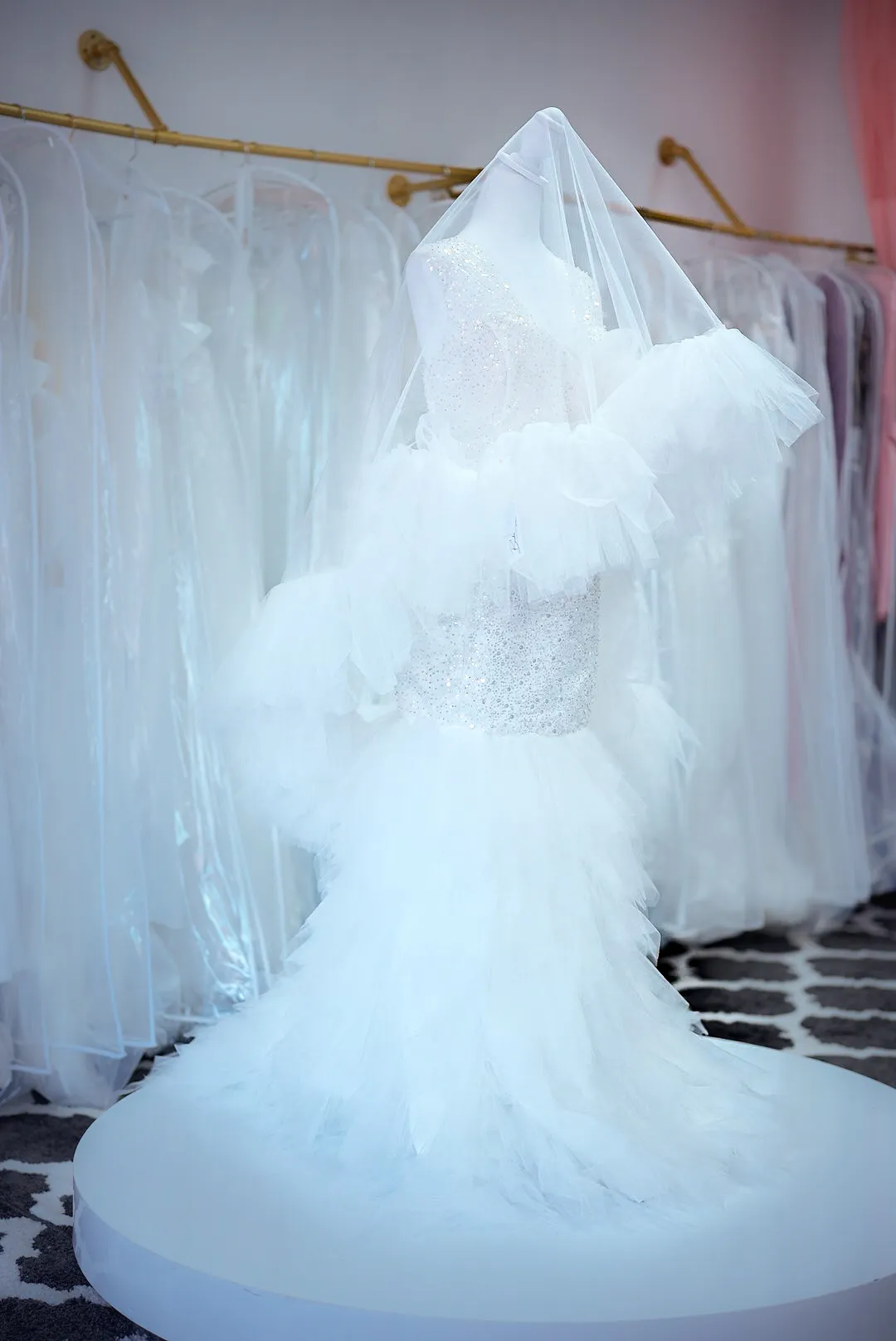 White sequin mermaid dress