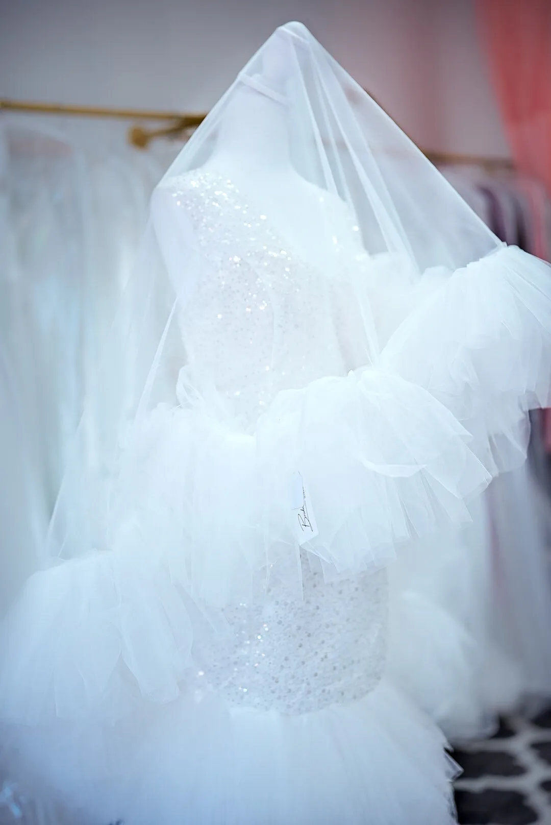 White sequin mermaid dress photo 2