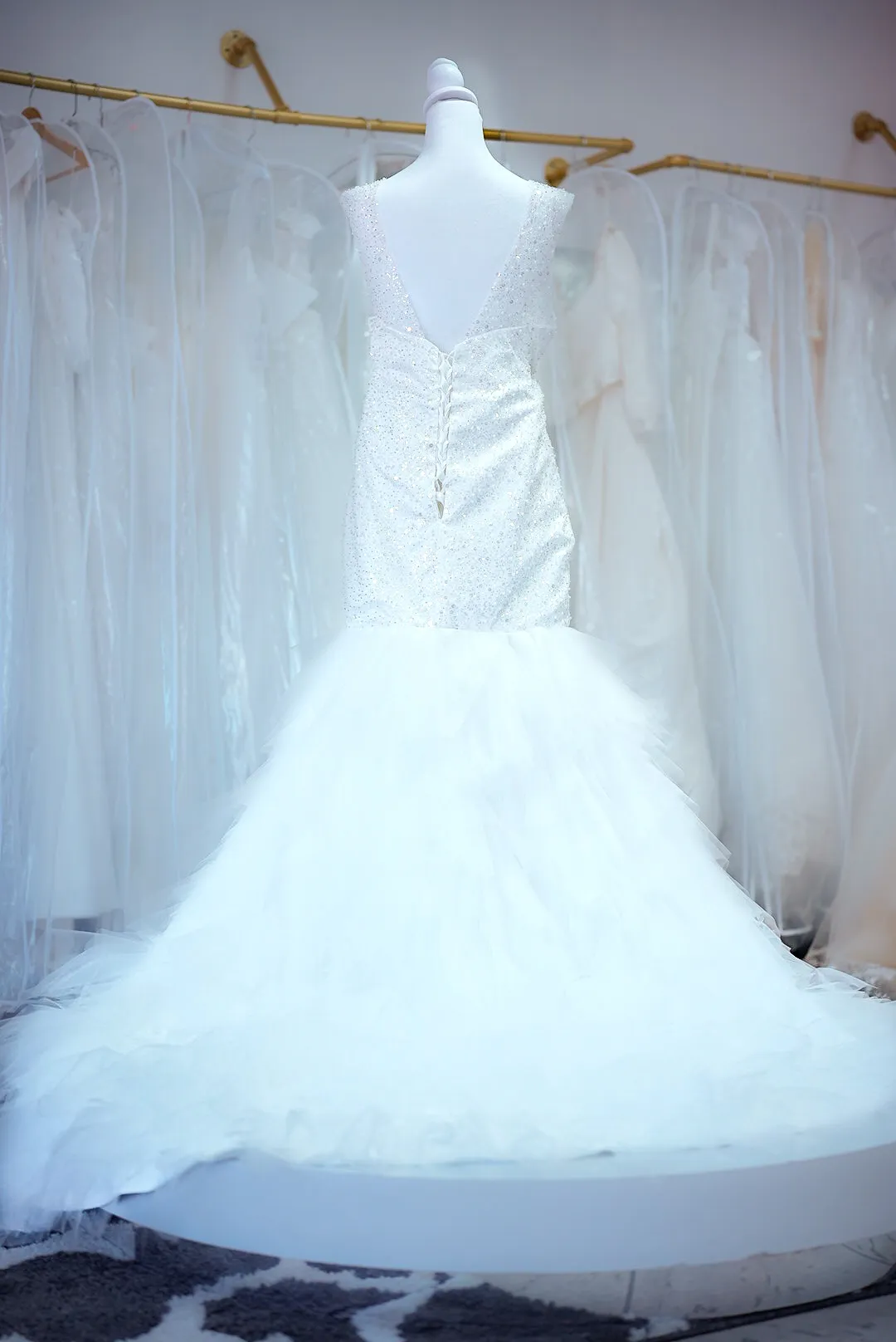 White sequin mermaid dress photo 4
