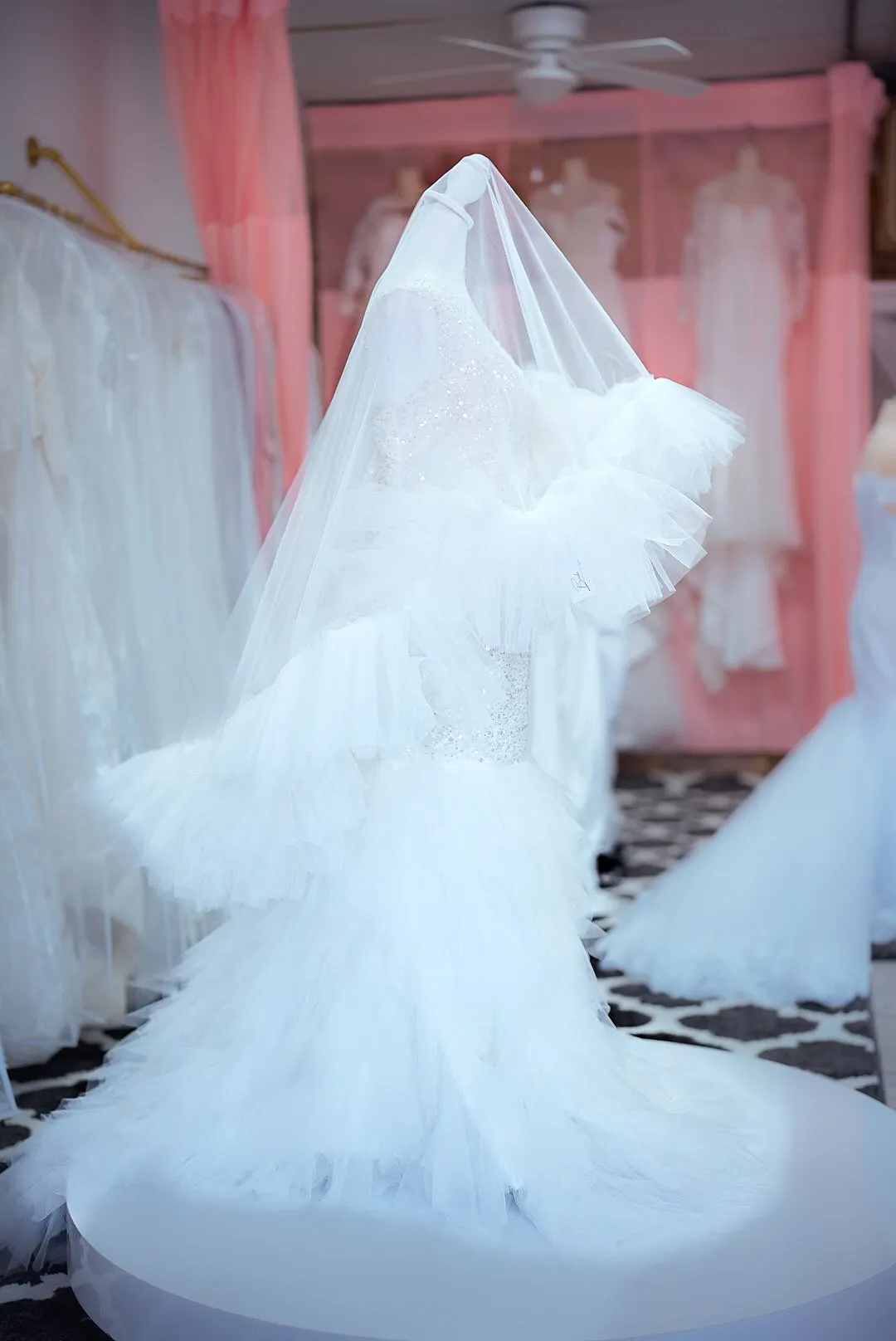 White sequin mermaid dress photo 5
