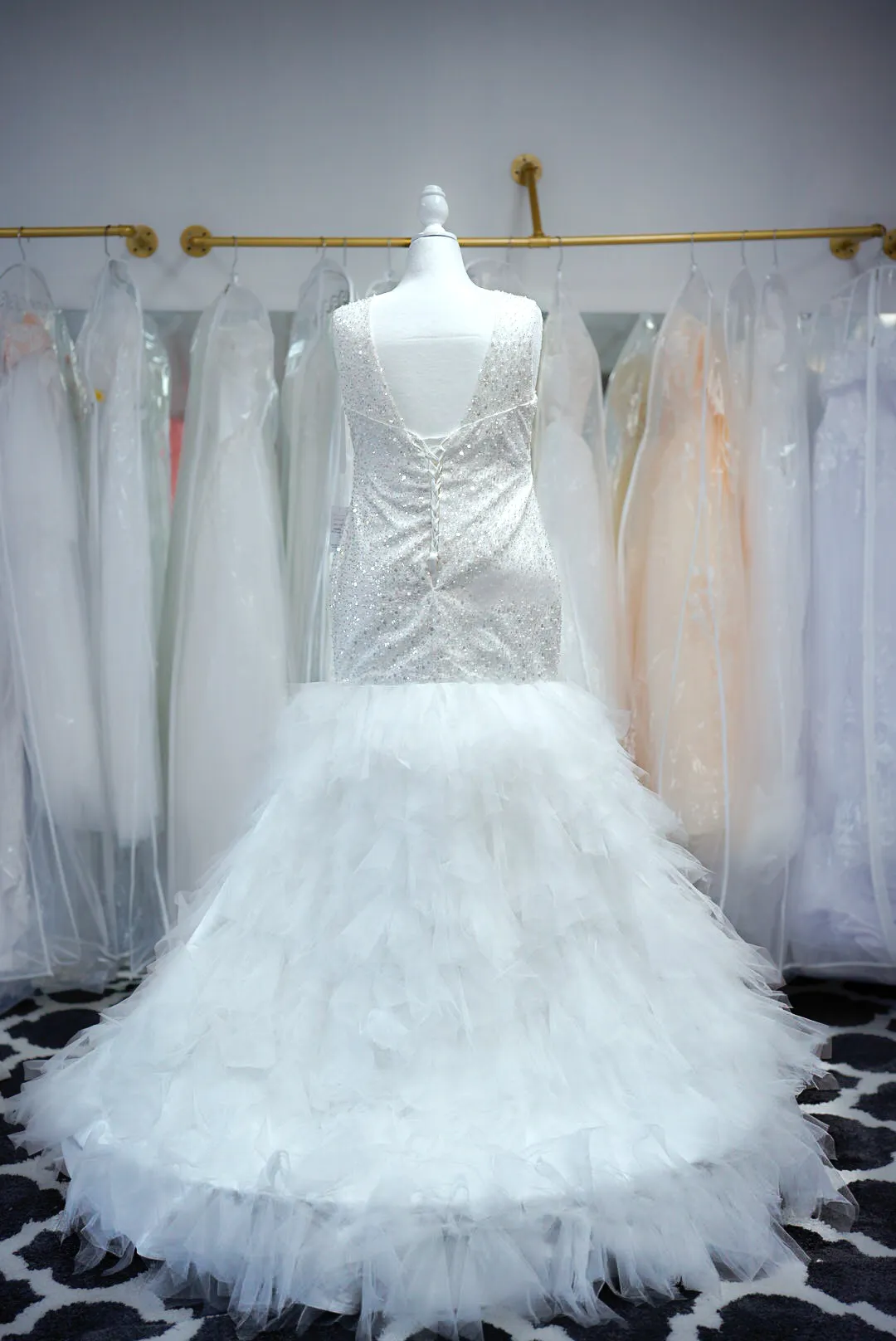 White sequin mermaid dress photo 8