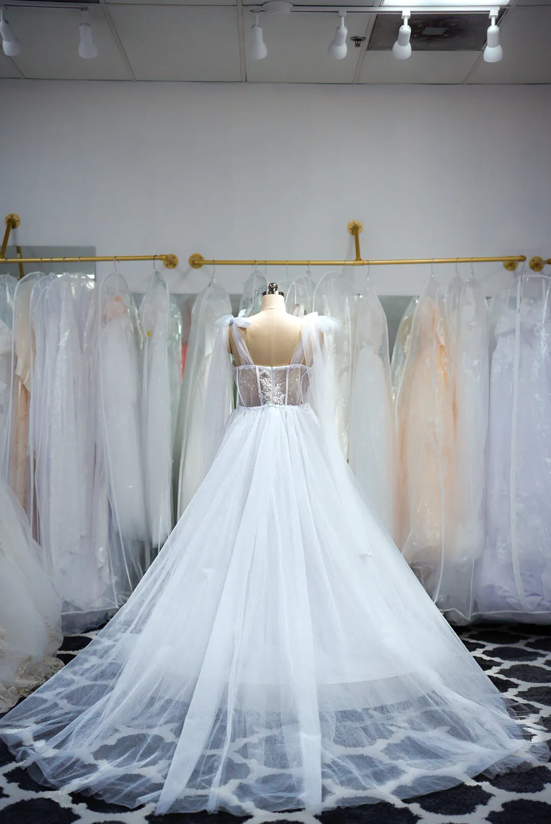 White beaded mermaid gown photo 8