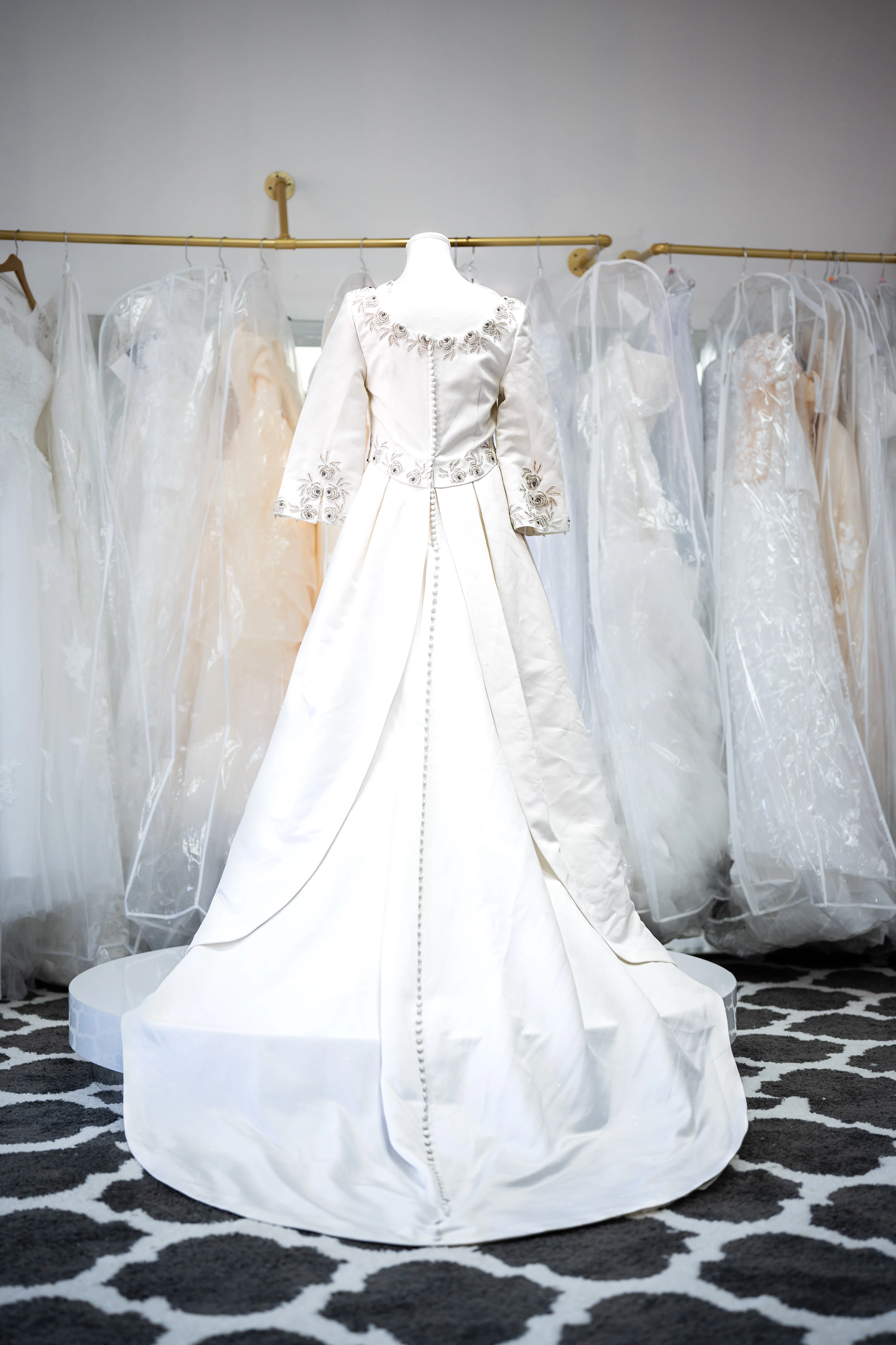 Ivory beaded two-piece wedding dress photo 2