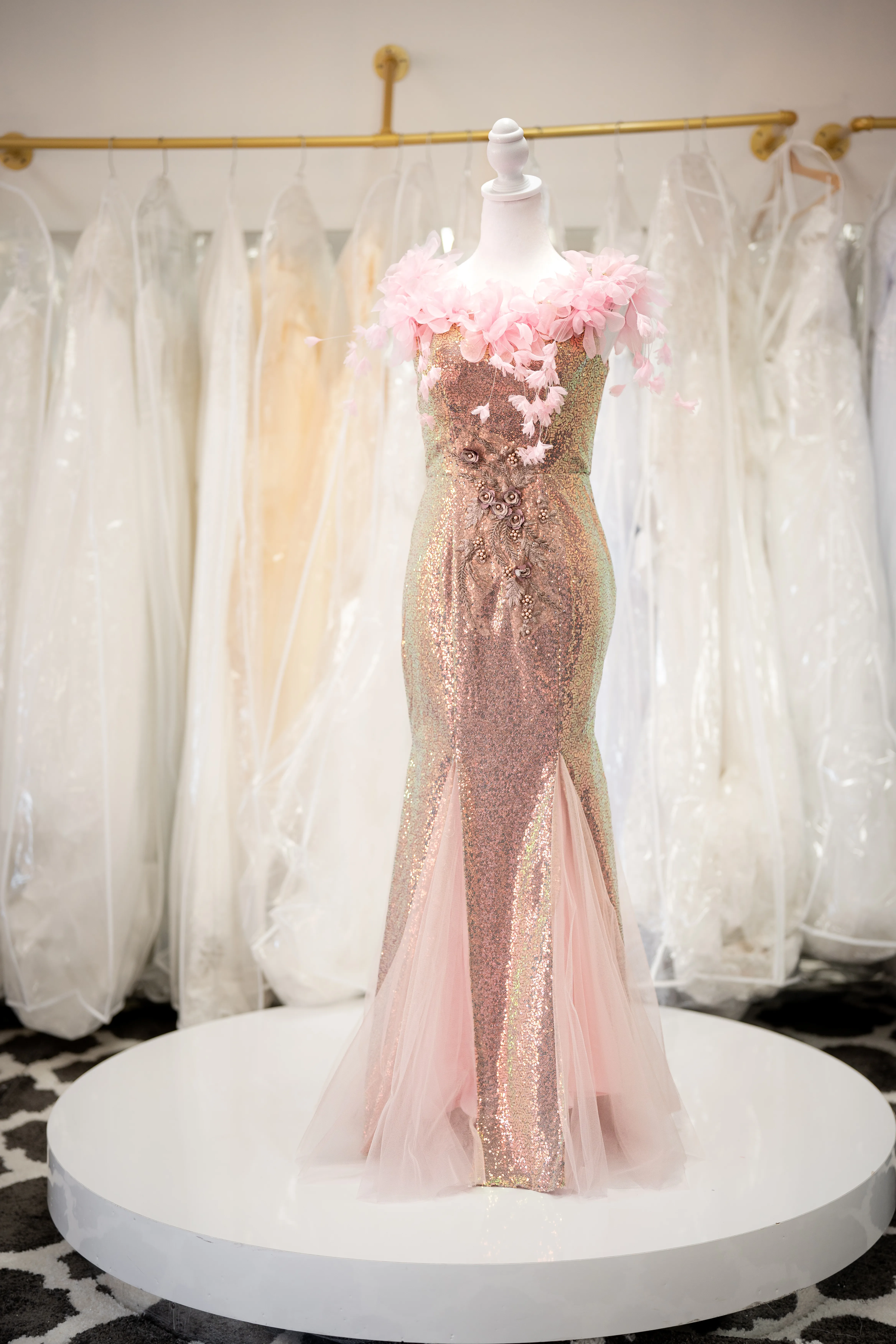 Rose gold sequin mermaid dress