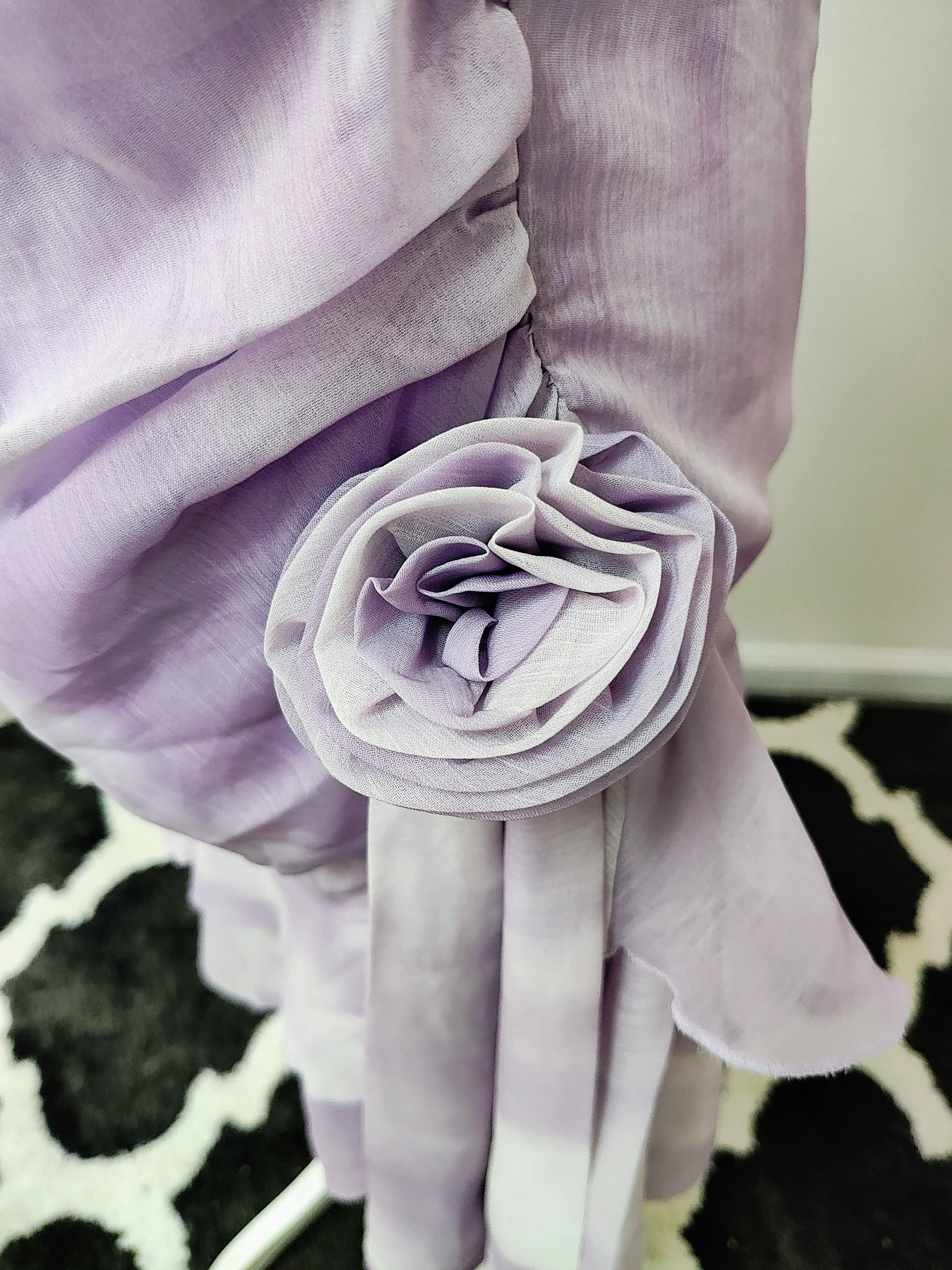 Lilac pearl prom dress photo 2
